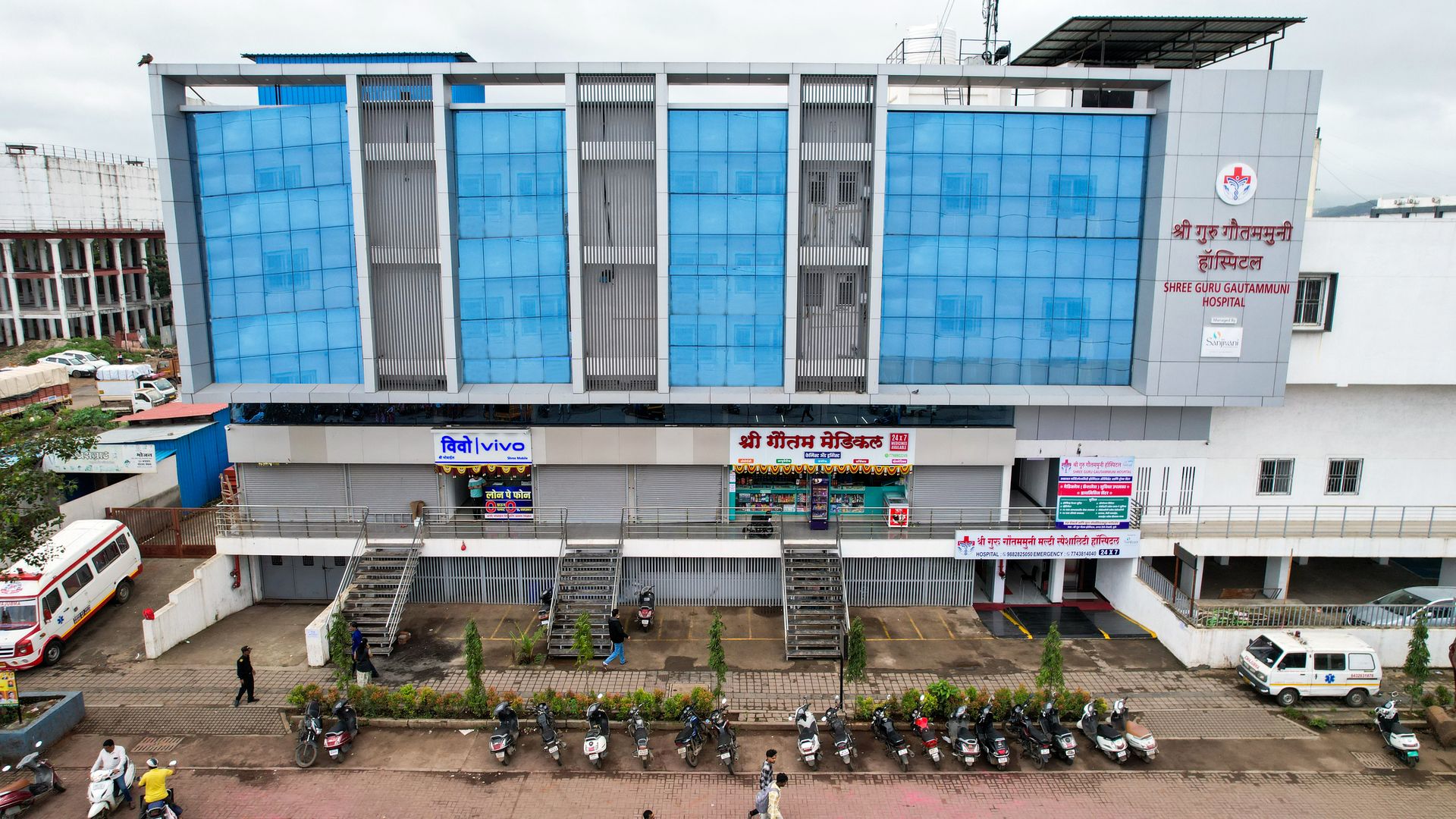 Hospital Exterior Aerial View
